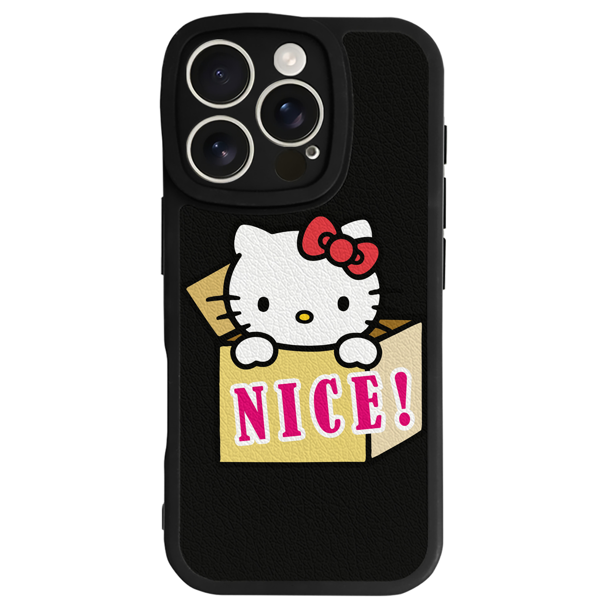 （画像用） Hello Kitty ハローキティ 【iPhone 16シリーズ対応】シリコンスマホケース（レザー調） 材質：シリコン